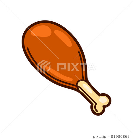 Illustration of chicken leg. Food item for bars, restaurants and shops. Illustration of chicken leg. Food item for bars, restaurants and shops. 81980865
