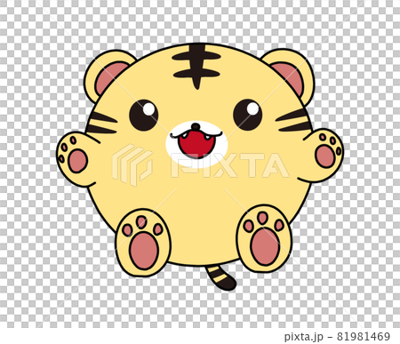 Illustration of a round tiger - Stock Illustration [81981469] - PIXTA