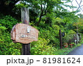 森の中にある建物の案内板 81981624