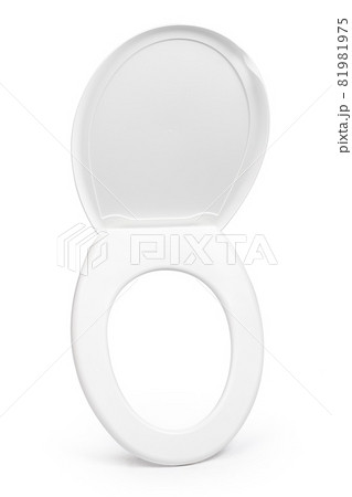 White toilet seat isolated on white background 81981975