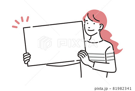 人物 ボードを持つ女性 人物 ボードを持つ女性 81982341