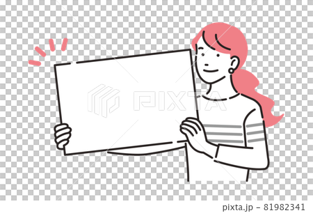 人物 ボードを持つ女性 人物 ボードを持つ女性 81982341