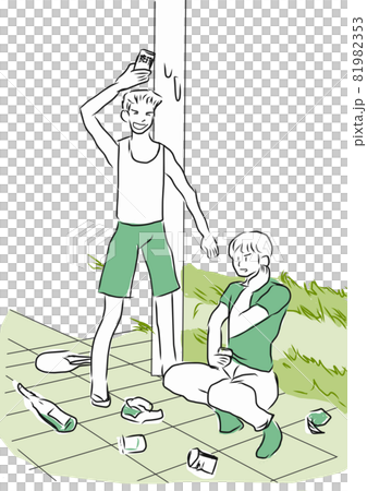 在街上喝酒的人 81982353