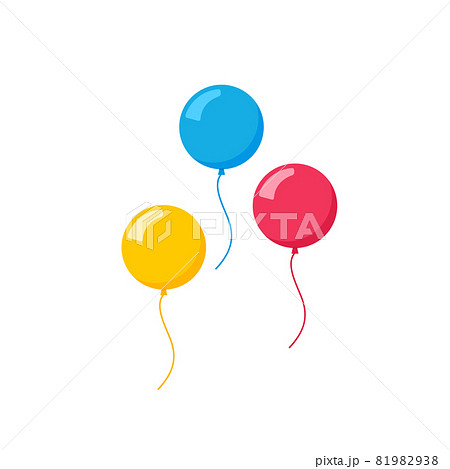 Vector flat balloon birthday icon illustration party design. Balloon cartoon bunch background 81982938