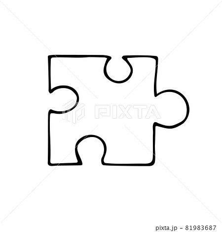 Vector hand drawn doodle sketch puzzle piece 81983687