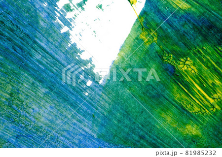 blue green yellow abstract acrylic painting color texture on white paper background by using inkblot method blue green yellow abstract acrylic painting color texture on white paper background by using inkblot method 81985232