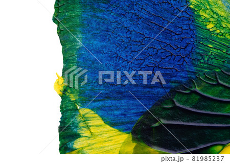 blue green yellow abstract acrylic painting color texture on white paper background by using inkblot method blue green yellow abstract acrylic painting color texture on white paper background by using inkblot method 81985237