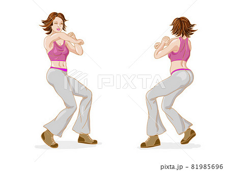 腕を交差して踊るダンサー 81985696