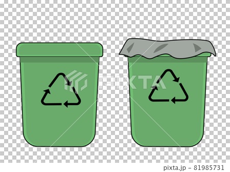 リサイクルを意識したゴミ箱(ゴミ袋あり・なし)のイラストセット リサイクルを意識したゴミ箱(ゴミ袋あり・なし)のイラストセット 81985731