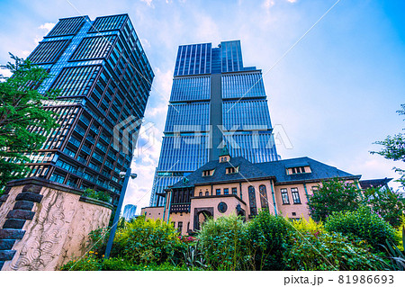 日本の東京都市景観　紀尾井町の超高層ビルなどを望む 81986693