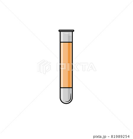 Medical test tube on a white isolated background. Vector illustration of a cartoon. 81989254