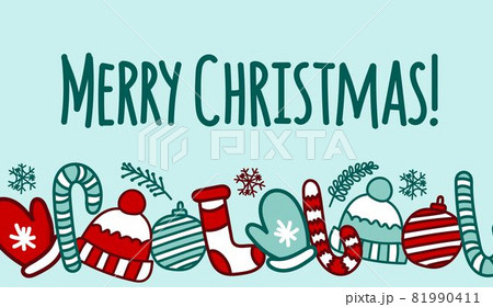 A Christmas card with paraphernalia. The concept of Christmas and New Year. 81990411