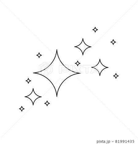 Star sparkles and twinkles icons in outline...のイラスト素材 ...