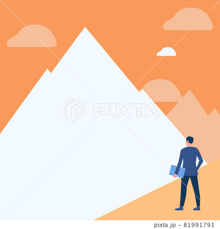 Gentleman In Suit Drawing Standing Holding Notebook Facing Tall Mountain Range. Man In Uniform Design Carrying Notepad Looking At High Peak. Gentleman In Suit Drawing Standing Holding Notebook Facing Tall Mountain Range. Man In Uniform Design Carrying Notepad Looking At High Peak. 81991791