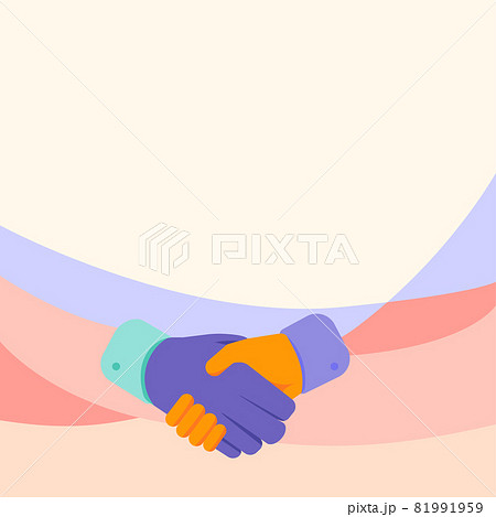 Hands Drawing In Handshake Position Showing Deal Agreement And Greeting. Palm Design Shaking Hand Displaying Proper Greet Manner. Hands Drawing In Handshake Position Showing Deal Agreement And Greeting. Palm Design Shaking Hand Displaying Proper Greet Manner. 81991959