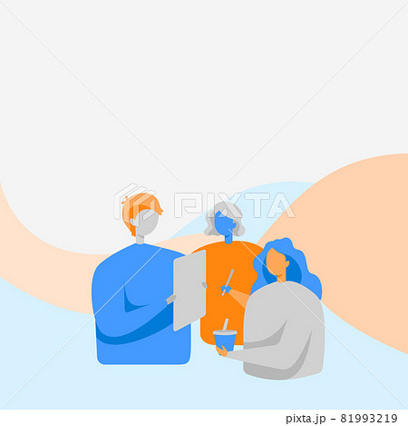 Colleagues Drawing Standing Talking To Each Other Holding Paper Pen Cup. Teammates Design Stands Having Conversation Holds Sheet Pencil And Mug. Colleagues Drawing Standing Talking To Each Other Holding Paper Pen Cup. Teammates Design Stands Having Conversation Holds Sheet Pencil And Mug. 81993219