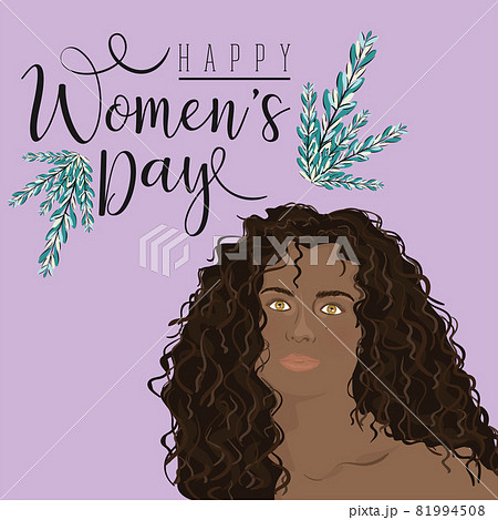 Afro american woman Happy womens day poster Afro american woman Happy womens day poster 81994508