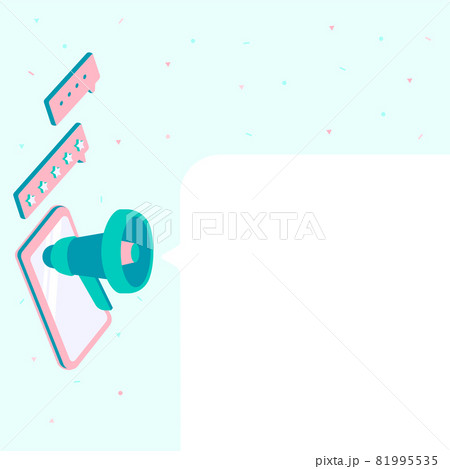 Tablet Drawing With Megaphone Making New Announcement To A Chat Box. Mobile Device Drawing Including Bullhorn Making Thunder Through Message . 81995535