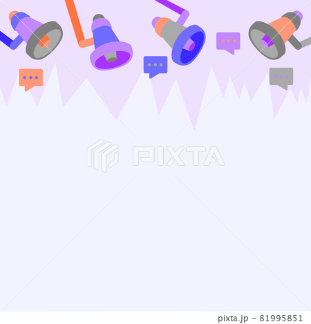 Ceiling Megaphone Drawing Giving Positive Comments And Reaction Making New Announcement. Bull Horns Drawing With Wonderful Remarks Producing Late Promotion. 81995851