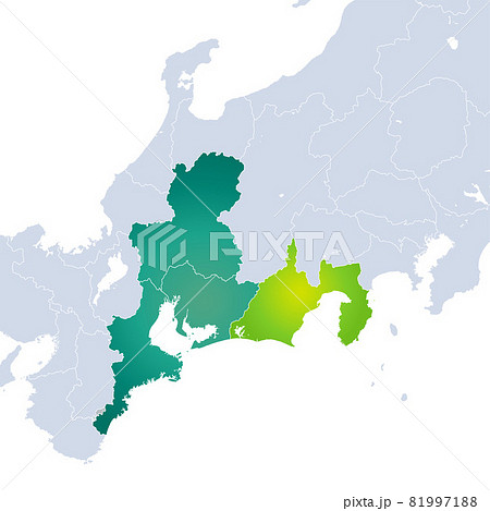 静岡県地図と東海地方