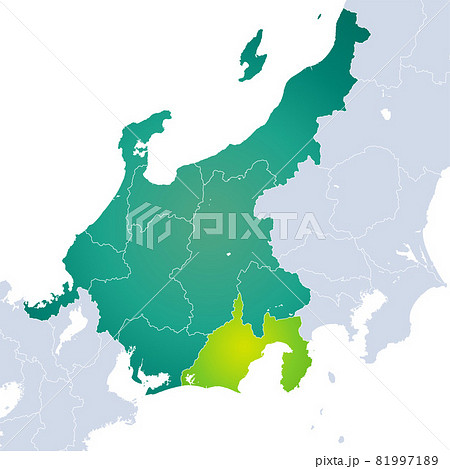 静岡県地図と中部地方