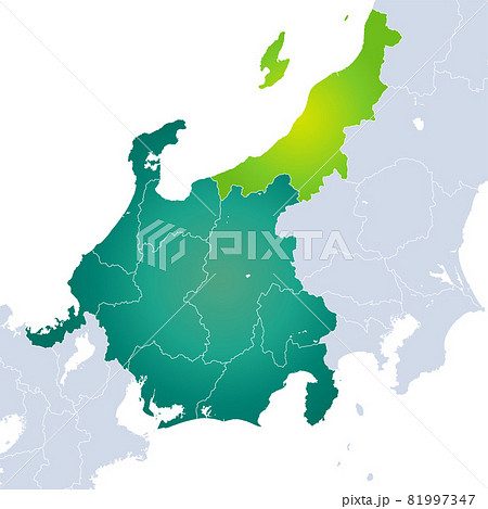 新潟県地図と中部地方