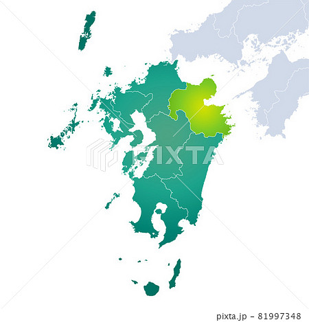 大分県地図と九州地方