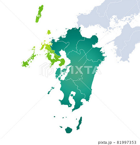 長崎県地図と九州地方 81997353