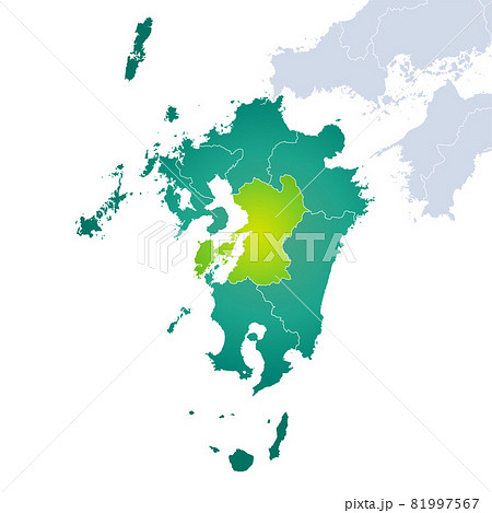 熊本県地図と九州地方