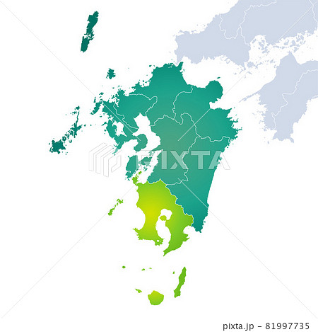 鹿児島県地図と九州地方 81997735