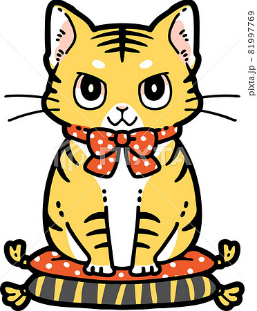 トラ猫のイラストのイラスト素材