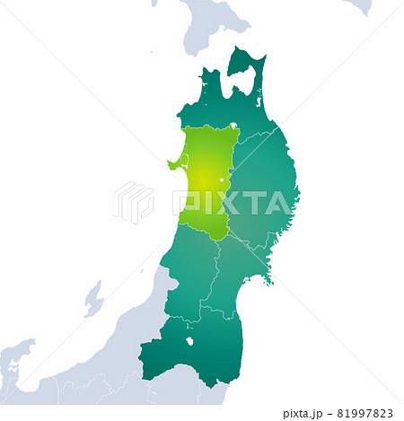 秋田県地図と東北地方