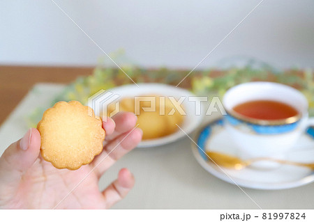 クッキー ビスケットを持った手元 クッキー ビスケットを持った手元 81997824