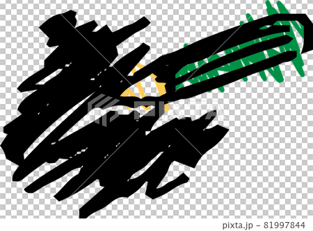 子供の落書き 鉛筆 書く なぞる 文房具 のイラスト素材