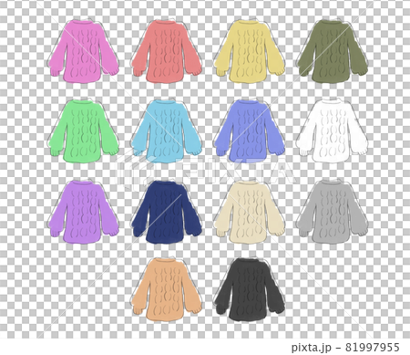 ニットのイラストセットのイラスト素材