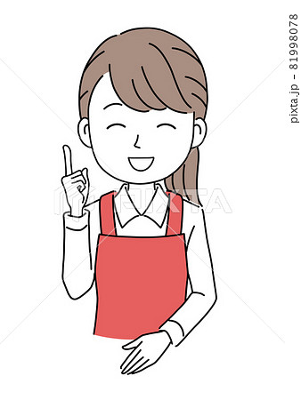 スーパーマーケットで働く笑顔の女性のイラスト素材 81998078