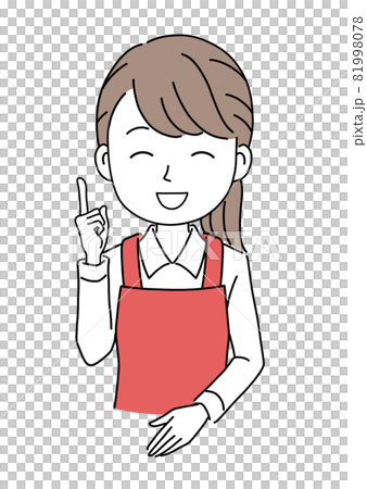 在超市工作的微笑女人插畫素材 81998078