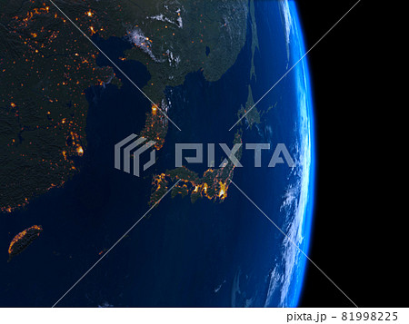 地球 CG 日本 ライジングサン 3D 夜景 地球 CG 日本 ライジングサン 3D 夜景 81998225