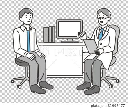 Vector illustration of a doctor examining a young man / hospital / doctor 81998477