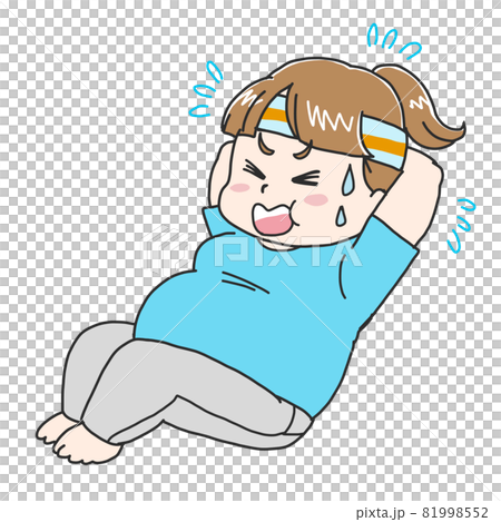 ダイエットをする女性のイラストのイラスト素材