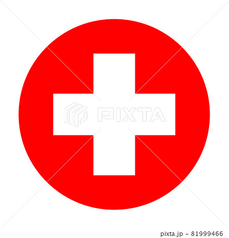Medical cross in a red circle for graphic design, logo, website, social media, mobile app, UI illustration 81999466