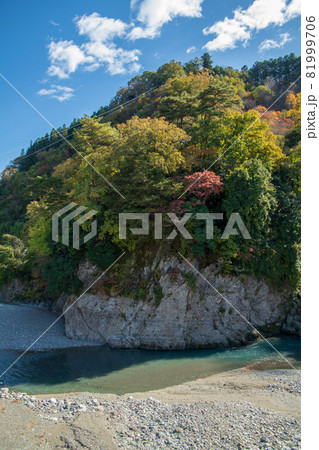 神流川ラブリバーエリア 神流川公園 秋の風景 紅葉の季節 神流川ラブリバーエリア 神流川公園 秋の風景 紅葉の季節 81999706