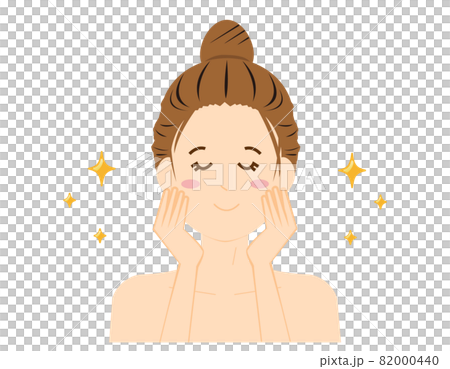 一個女人在做皮膚護理的矢量圖 82000440