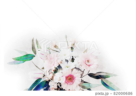 Abstract and beautiful watercolor flowers and bouquet illustration Abstract and beautiful watercolor flowers and bouquet illustration 82000686