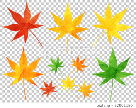 以水彩風格處理的秋葉插圖 82001180