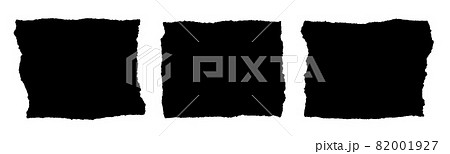 Set of Torn Paper Frames. Vector Collage Shape of Black Ripped Papers Silhouettes isolated on white background 82001927
