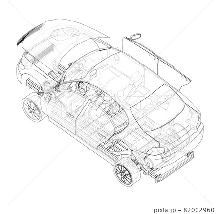 Assembling electric car. Vector Assembling electric car. Vector 82002960