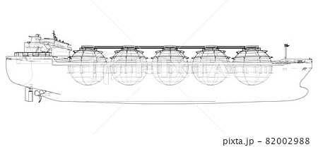Large gas tanker or LNG carrier. Vector Large gas tanker or LNG carrier. Vector 82002988