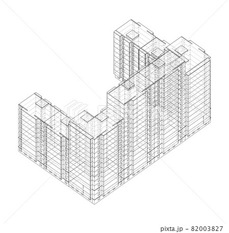 Vector multi-storey residential building Vector multi-storey residential building 82003827