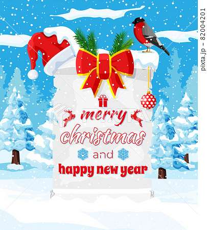 Old Christmas Parchment Scroll with Santa Hat 82004201